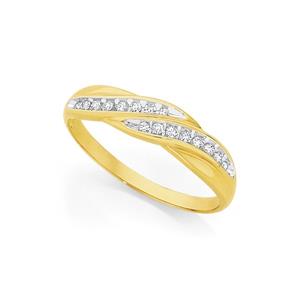 9ct Gold Diamond Swirl Dress Ring