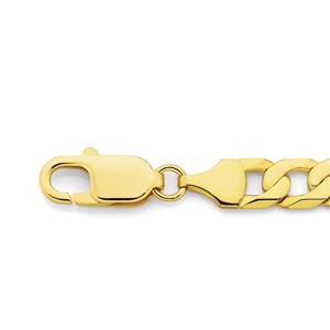 9ct Gold Solid Bevelled Curb Bracelet