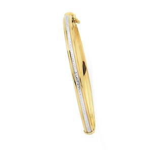9ct Gold on Silver Two Tone Hinge Bangle