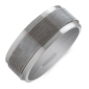 9mm Men's Ring in Grey Tungsten
