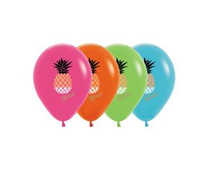 Aloha Pineapple Fashion 30cm Latex Balloons Ink 50pk