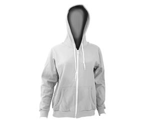 Anvil Womens Full Zip Hooded Sweatshirt / Hoodie (White) - RW138