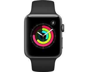 Apple Watch Series 3 - 42mm Space Gray Aluminium Case with Black Sport Band - MQL12