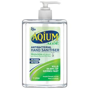 Aqium Anti-Bacterial Hand Sanitiser (Aloe) 1L