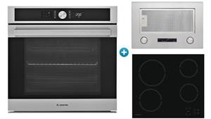 Ariston Built-in Catalytic Electric Oven with Ceramic Cooktop and Undermount Rangehood