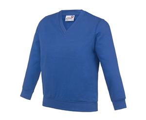 Awdis Academy Childrens/Kids Junior V Neck School Jumper/Sweatshirt (Pack Of 2) (Royal Blue) - RW6680