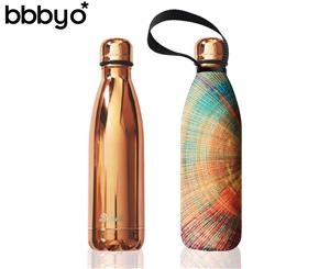 BBBYO 750mL Future Bottle + Carry Cover - Rose Gold (Rose Spiral Print)