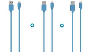 Belkin Mixit Up 3-Pack 1.2m Lightning to USB ChargeSync Cable - Blue