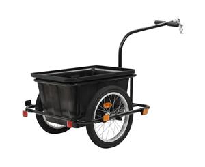 Bike Cargo Trailer Black 50L Luggage Carrier Bicycle Cart Steel Black