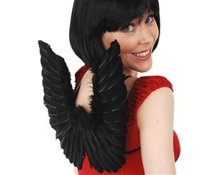 Black Dark Angel Feather Wings 42cm x 40cm