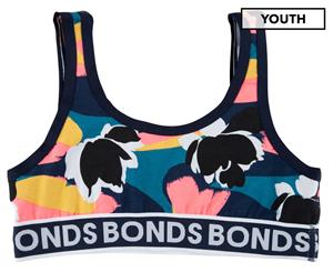 Bonds Youth Girls' New Era Pullover Crop Top - Geo Floral Base Navy