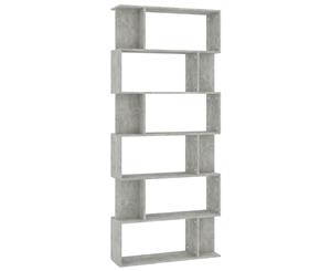 Book Cabinet/Room Divider Concrete Grey Chipboard Home Display Rack