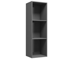 Book Cabinet/TV Cabinet High Gloss Grey Chipboard Living Room Organiser