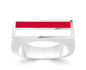 Boston Red Sox Ring For Women In Sterling Silver Design by BIXLER - Sterling Silver