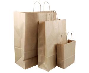 Brown Paper Bag Kraft Eco Recyclable Reusable Gift Carry Shopping Retail Bags