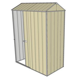 Build-a-Shed 0.8 x 1.5 x 2.3m Gable Single Sliding Side Door Shed - Cream