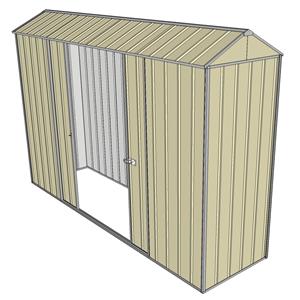 Build-a-Shed 0.8 x 3 x 2.3m Gable Double Sliding Side Door Shed - Cream