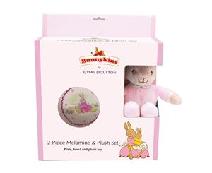 Bunnykins - Plush Toy Bowl & Plate Pink