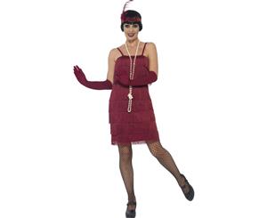 Burgundy Red Short Flapper Adult Costume