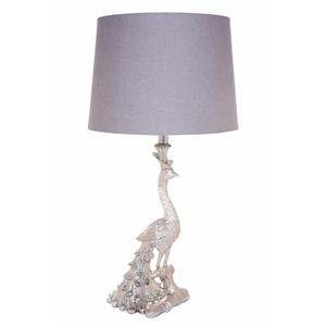 Cafe Lighting Silver Peacock Table Lamp