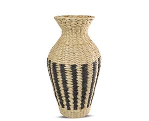Casa Regalo 45cm Sea Grass Natural & Black Urn Vase