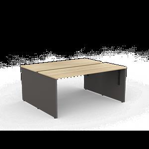 CeVello 1600 x 800mm Oak And Charcoal Two User Double Sided Desk