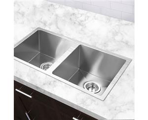 Cefito Kitchen Sink 304 Stainless Steel Double Under/Topmount Laundry 770x450mm