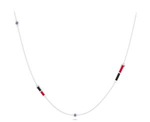 Chicago Blackhawks Sapphire Chain Necklace For Women In Sterling Silver Design by BIXLER - Sterling Silver