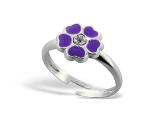 Children's Sterling Silver Purple Flower Ring