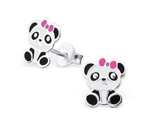 Childrens Sterling Silver Panda Ear Studs