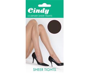 Cindy Womens/Ladies 15 Denier Sheer Tights (1 Pair) (Barely Black) - LW111