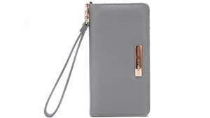Code Republic Pebble Leather Universal Phone Wallet - Grey