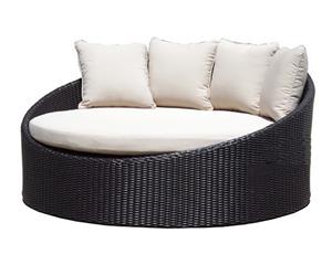Coolum Outdoor Wicker Round Daybed Without Canopy - Outdoor Daybeds - Turkish Coffee wicker Latte