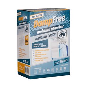 DampFree Non Scented Moisture Absorber Hanging Pouch - 3 Pack