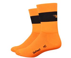 DeFeet D-Team 5" Aireator Bike Socks Hi-Vis Orange/Black