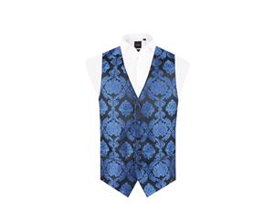 Dobell Boys Blue Victorian Jacquard Vest Regular Fit