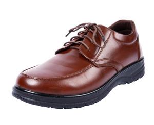 Dr Lightfoot Mens Brown Lace up Faux Leather Shoes