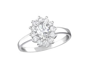 Elegant Sterling Silver Ring With Cubic Zirconias