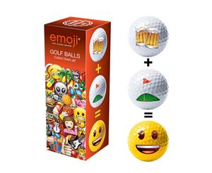 Emoji Golf + Beer = Happy Pack Of 3 Balls Multi