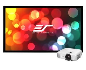 Epson EH-TW5600 1080p Home Theatre Projector + Elite Projector Screen - 120" Elite Sable Frame Screen