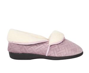 Evelyn Exist Womens Floral Print Comfort Indoor Slipper Spendless - Lilac