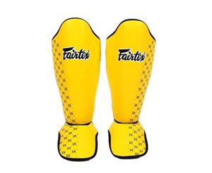 FAIRTEX Competition Shin Guards Muay Thai MMA Instep Protector - Yellow