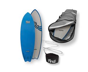 FIND 6Ɔ" Quadfish Duralite Surfboard + Cover + Leash Package