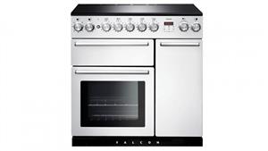 Falcon Nexus 900mm Chrome Fitting Freestanding Induction Cooker - White