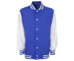 Fdm Junior/Childrens Unisex Varsity Jacket (Contrast Sleeves) (Royal/White) - BC2030
