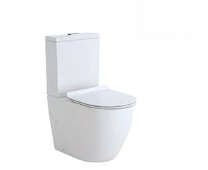 Fienza Toilet Back to Wall Koko Rimless Thin Seat White - Chrome Buttons K002B-2