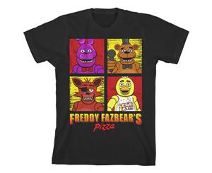 Five Nights at Freddy's &quotFazbear's Pizza" Boy's Black T-Shirt