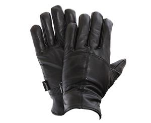 Floso Mens Thinsulate Lined Genuine Leather Gloves (3M 40G) (Black) - GL104