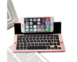 Foldable Bluetooth Keyboard V3.0 Aluminum Alloy For Iphone Android Tablet Pc Rose