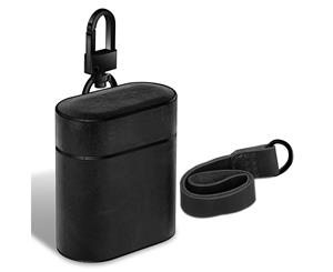 For Apple AirPods 1/2 Case Black Genuine Leather Protective Earphones Box